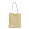 Bolsa de Lona Versátil Estilo Coreano e Ins com Bolinhas para Mulheres, Bolsa de Mão Casual de Grande Capacidade para Trabalho e Trajeto