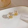 S925 versão coreana do novo U- em forma de brincos de pérola micro diamante luz de luxo temperamento eardrop jóias de alta moda