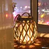 Lanterna de Vime Vintage para Mesa de Bar e Café Lâmpada de Velas Adereços para Fotografia Noturna e Hanfu