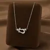 Comercio Exterior de Amazon Venta Caliente Collar de Acero de Titanio Temperamento Femenino Circonita Microincrustada Personalidad Cadena para Clavícula de Alto Sentido Colección Joyería