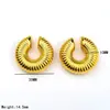 Estilo Ins Europeo y Americano Acero Inoxidable Geométrico Exagerado Clip para Hélice de Oreja Perforada Oro de 18K No Desvanecible Forma de C Aretes Brillantes Lote
