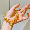 Pulsera de Diseño con Citrino Natural de Alta Calidad y Perlas de Agua Dulce de 12 mm