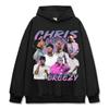 Camiseta de Manga Corta Estampada Hip-Hop Vintage Chris Brown Sudadera con Capucha de Manga Larga Pesada Cuello Redondo