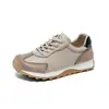 Couro Genuíno Primeira Camada Couro Bovino Sapatos de Treino Alemães Femininos Retro Casuais Sapatos Individuais Sola Grossa Cadarço Solado Macio Confortáveis Versáteis Sapatos Esportivos