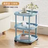 Mesa de Centro Dupla Camada Mini Móvel para Uso Lateral de Sofá, Mesa Pequena Minimalista, Prateleira Pequena de Armazenamento de Cabeceira para Quarto e Varanda
