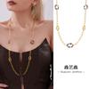 Xinyixin Hebilla Europea Americana Japonesa Collar Largo Leopardo Cadena de Suéter Otoño e Invierno Caliente Cadena para el Cuello de Acero Inoxidable Joyería al por Mayor