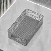 Caja de almacenamiento cosmético con patrón de glaciar, lujo ligero y alto valor estético, organizador de escritorio para baño, cesta de almacenamiento de plástico con asa