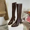 Botas de caballero, botas hasta la rodilla con cremallera trasera, ajuste ceñido, botas largas 2026 para mujer, tacones altos de moda, otoño/invierno, elásticas, estilo nuevo