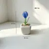 Flor de Cristal Hecha a Mano Zibo Tulipán de una Sola Cabeza Planta en Maceta Decoración de Escritorio Planta Verde Artesanía en Maceta Decoración de Regalo