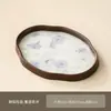 Bandeja de Té de Cristal Estilo Chino Begonia, Soporte para Tazas de Té Color Nogal, Bandeja Pequeña para Té Seco, Bandeja de Almacenamiento para Sala de Estar del Hogar