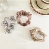 Anillo para el cabello de organza estilo coreano para intestino grueso, banda para el cabello con cuerda para el cabello de cerdo de malla de perla de Super Fairy para mujeres