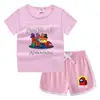 Camiseta de cuello redondo para niños, pantalones cortos, camiseta informal coreana, conjunto de camiseta interior absorbente de sudor, de caramelo, de verano 2023