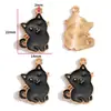 Accesorios para Joyería de Aleación con Goteo de Aceite Hechos a Mano Colgante de Gato Gatito Blanco y Negro Pulsera Collar Pendientes Colgante W478