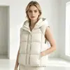 Chaleco de Algodón con Relleno Estilo Puf con Capucha Transfronterizo 2026 para Mujer, Chaqueta Chaleco Suelta de Invierno Nueva para Mujer