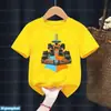 Moda Nueva Camiseta para Niños Genial Estampado de Patrón de Carreras Camiseta Infantil Linda Ropa Infantil Casual Tendencia