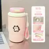 Taza isotérmica de doble boca con estampado de gatito y pez, suave y linda, transfronteriza, con cordón, adecuada para estudiantes, para ir al trabajo y para el coche, portátil y fácil de llevar