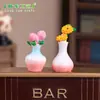Micro Paisaje Creativo Arreglo Floral Hecho a Mano Arte Florero Casa de Muñecas Decoración DIY Accesorios Mini Adornos de Resina