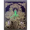 Tangka Nepalesa Premium Pintado a Mano Estatua de Buda Tara Verde y Estatua de Manjushri Pintura Adorno de Decoración para Escritorio