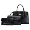 2025 Nuevo Bolso de Hombro Único de Moda Europea y Americana para Mujer Bolso Cruzado Set de Tres Piezas Bolso Madre-Hija Bolso Platino con Patrón de Cocodrilo para Mujer