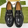 Sapatos Masculinos de Couro de Alta Qualidade Couro Bovino Camada Superior Couro Dividido Padrão Crocodilo Mocassins com Fivela de Cavalo Couro Envernizado Vestir Casual Negócios