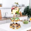 Soporte de Acrílico para Pasteles de 3 Niveles, Soporte Transparente Redondo de 4 Niveles para Postres, Suministros para Decoración de Fiesta de Cumpleaños, Soporte Multicapa