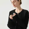 Cardigan de Malha Grossa com Trançado de Caxemira Novo Outono Inverno Feminino Gola Redonda Botão Único Outono Inverno Solto Fashionável Versátil Suéter Feminino
