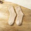 Calcetines gigantes gruesos de lana de color sólido para otoño e invierno para hombres y mujeres, calcetines hasta la mitad de la pantorrilla, calcetines de felpa cálidos engrosados, calcetines largos, calcetines de toalla, venta al por mayor
