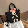 Bolsas Infantis Versáteis da Moda Selecionadas Cuidadosamente para Pais e Filhos, Bolsas de Lona de Pelúcia de Urso e Coelho Desenho Animado Fofas para Meninas