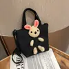 Bolsas para Padres e Hijos al por Mayor Moda Versátil Dibujos Animados Oso Conejo Lindo Muñeco Bolsa de Tela Tote