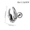 Moda de Nicho Transfronteriza Color Acero Diente de Dragón Diente de Lobo Rosca Externa Varilla Recta Pendientes Acero Inoxidable Garra de Fantasma 16g Joyería para Piercing
