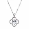 Collar minimalista de estilo coreano con trébol de cuatro hojas y moissanita para mujer, cadena de clavícula a la moda, diseño de nicho con un toque de lujo