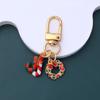 Llavero de Navidad Árbol de Navidad Alce Copo de Nieve Colgante Colgante Niñas DIY Bolsa Accesorios para Auriculares