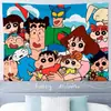 Tecido de Fundo Pendurado Desenho Animado Anime Quarto do Crayon Shin-Chan Dormitório Cabeceira Reforma Jogo Tecido Decorativo de Parede