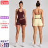Conjunto de roupa de yoga transfronteiriço para mulheres, secagem rápida, lindo design nas costas, conjunto de colete para esportes ao ar livre, conjunto casual para corrida e fitness