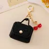 Porta-moedas vintage portátil com monograma, estojo para fones de ouvido, pingente, chaveiro, acessório estilo Miu, acessório de armazenamento