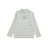 Camiseta Básica de Manga Larga con Cuello Alto y Bloques de Color Rayados para Niñas Wulibuyi 2026 Invierno Camiseta Casual Bordada an'An