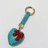 Llavero de corazón de diamantes completos colgante para llave de coche etiqueta de moda se puede abrir llavero de amor