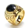 Moda europea y americana anillo de ejército retro joyería para hombre acero inoxidable hip hop Punk soldado Águila anillo de letras en stock