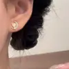 Pendientes Brillantes de Luna Corazón de Diamante para Mujer, Pequeños, Lindos, Sencillos, Exquisitos, Versátiles, de Nicho, de Gama Alta, Accesorios para Orejas de Lujo Ligero