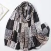 Fábrica Tao Si Fang Kuan Vende Lenços de Seda Estampados para Outono e Inverno para Comércio Exterior Transfronteiriço por Transmissão ao Vivo, Unissex, Versáteis, Lenços e Xales Quentes
