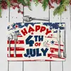 Jogo americano mais vendido da Amazon para o Dia da Independência, estampa da bandeira americana, material de linho, jogo americano decorativo de Halloween estilo americano
