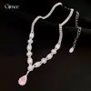Colar Pingente Gota d'Água de Zircônia Exquisite Francês Corrente Clavícula Moda de Luxo Leve Conjunto de Joias com Design de Nicho