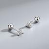 Aretes de Tuerca de Trébol de Diamante de Plata Esterlina S925 Pendientes sin Tapón para los Oídos Moda Japonesa y Coreana Chapado en Oro Lujo Ligero Estilo ins para Mujer