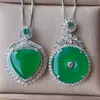 2024 Nueva Joyería Huabi Colgante en Forma de Corazón Collar de Calcedonia Combinación Perfecta Regalo de Cumpleaños Piedra Principal