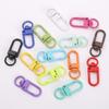 Candy color metal paint spring rotating keychain dog buckle color U-shaped 3 pontos small door buckle hook bag pendant