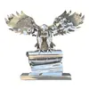 Escultura de Águia em Aço Inoxidável com Acabamento Espelhado Grande Personalizada pelo Fabricante Escultura de Animal de Metal para Parque ao Ar Livre Paisagem Imobiliária