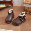 Botas de Encaje Dulces de Cuero para Niñas 2026 Otoño/Invierno Nuevo Estilo Niña Pequeña Elegante Moño Lindas Botas Cortas Botas Martin