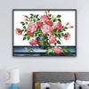 Feliz 99 venta al por mayor punto de cruz rosa rica sala de estar planta flor pintura decorativa kit de bordado auto-bordado venta al por mayor