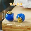 Acessórios de lápis-lazúli naturais com incrustação de ouro 18K, contas espaçadoras em formato de pêssego, acessórios para joias DIY feitos à mão, contas soltas, acessórios para atacado