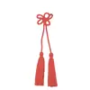 Nó de flor de ameixa em algodão puro com borlas duplas, acessório para vestuário, decoração para cesta de presentes de feriado e bolsa de palha, disponível em várias cores